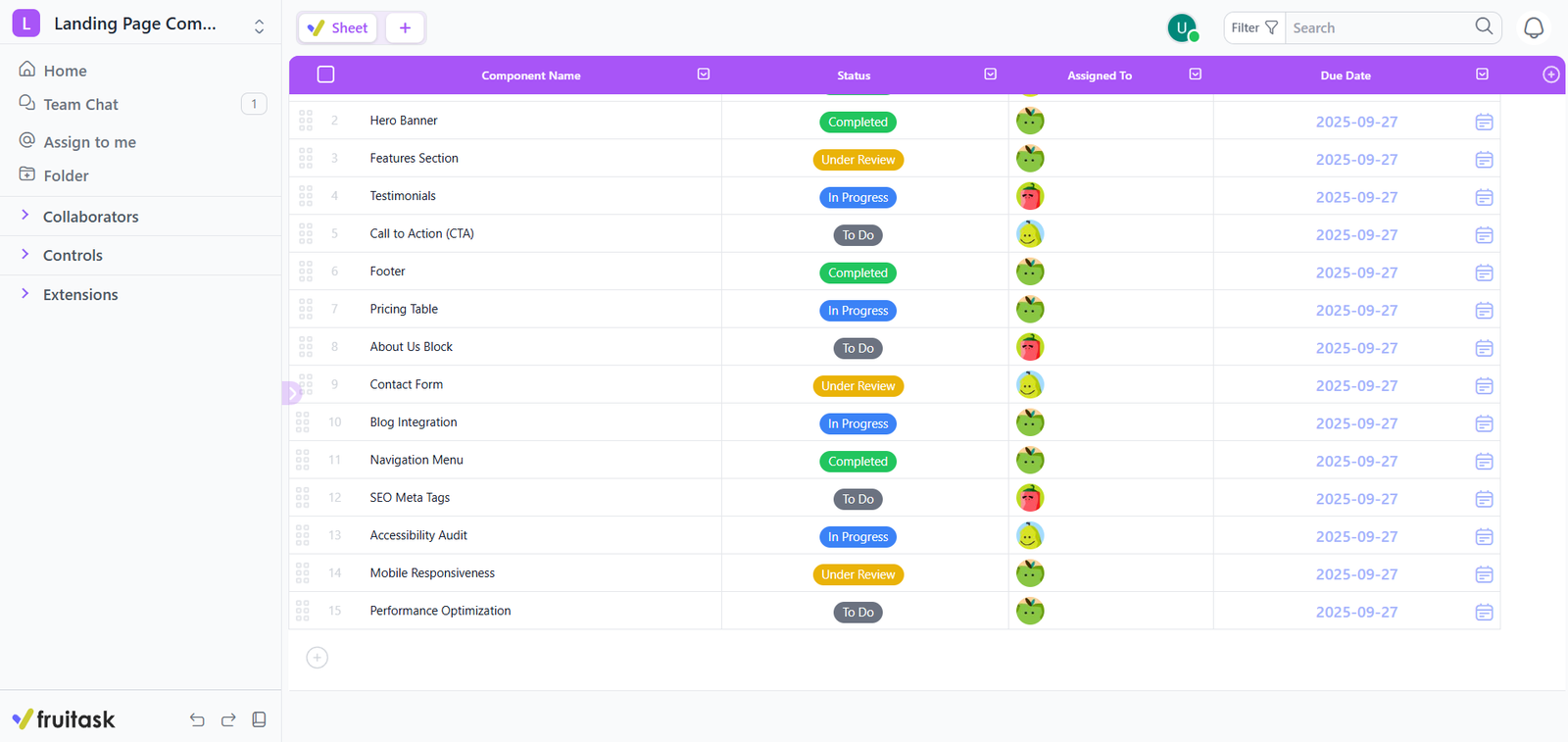 fruitask-workplace interface